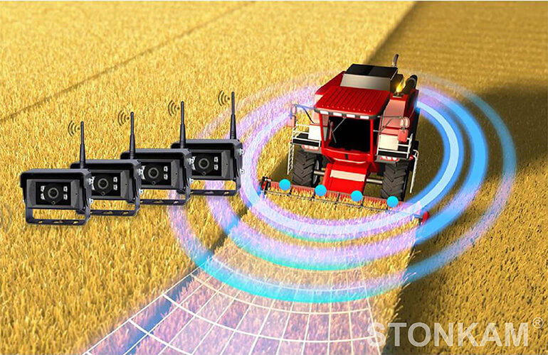 收割機(jī)四路監(jiān)控系統(tǒng)：基于無(wú)線(xiàn)監(jiān)控?cái)z像的農(nóng)機(jī)監(jiān)控解決方案，消除作業(yè)盲區(qū)